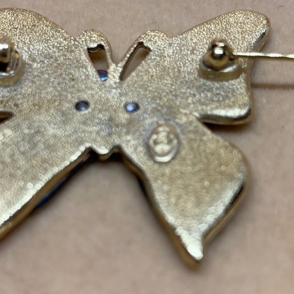 Vintage Brooch Soft Gold Silver Tone Butterfly Singed Premier Designs - Picture 4 of 4